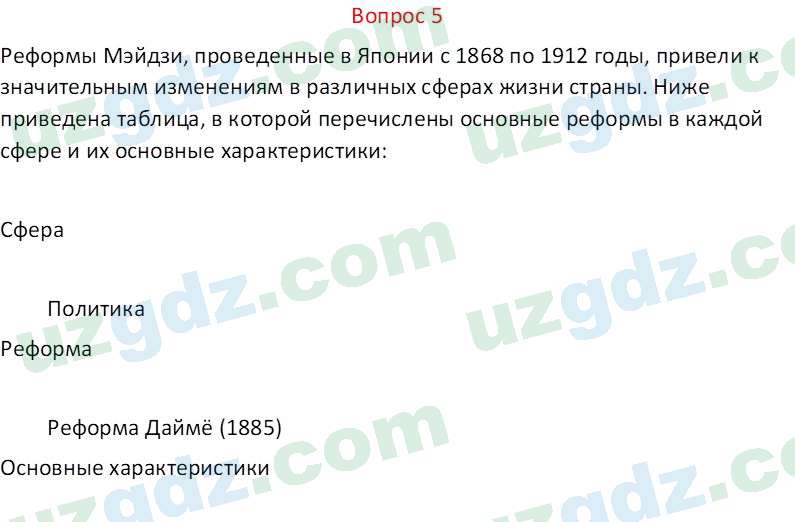Всемирная история Эргашев Ш. 10 класс 2022 Вопрос 51